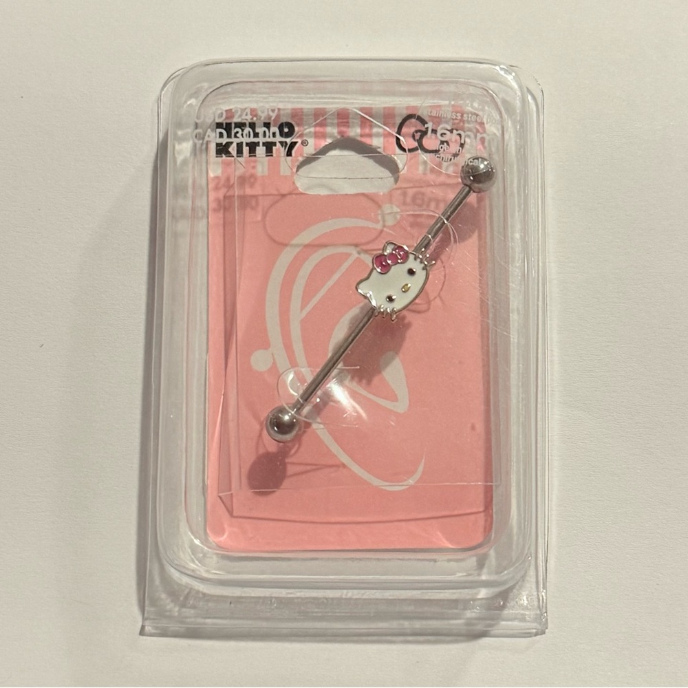 Hello Kitty new barbell earring 14G #49